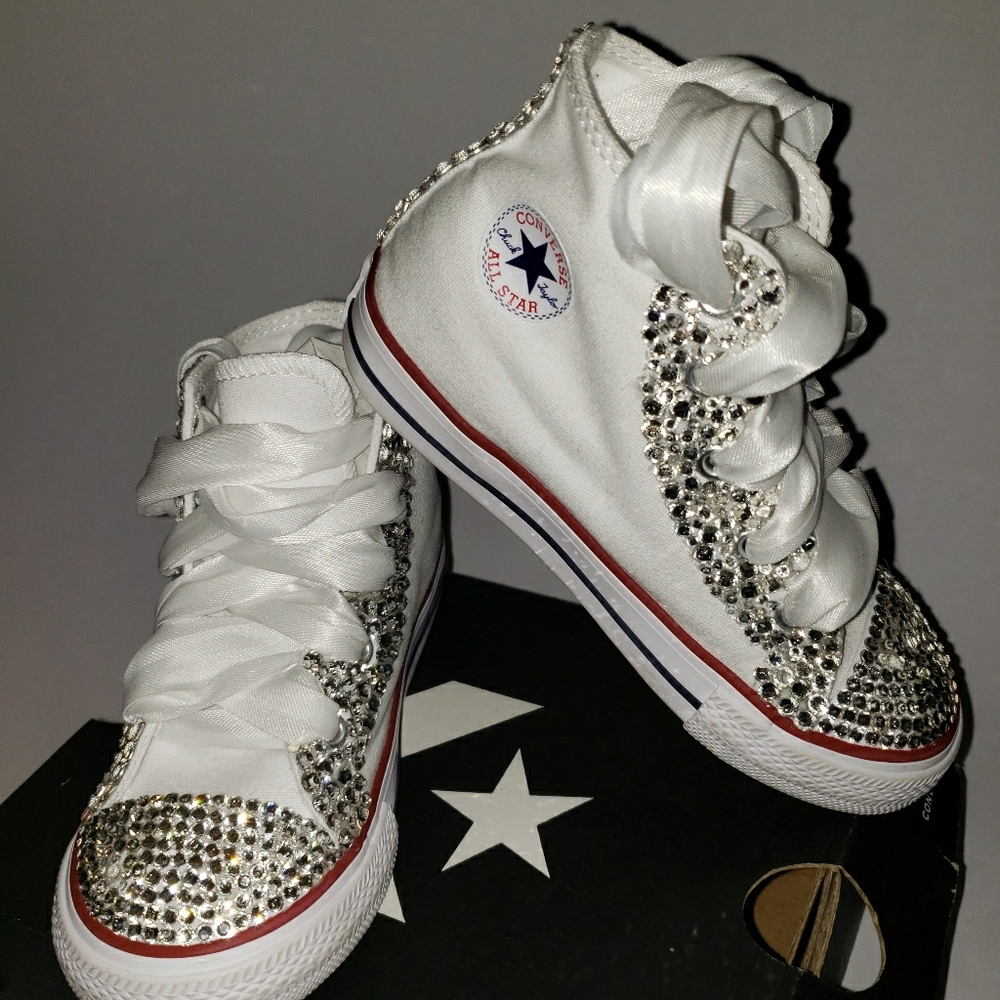 Converse Blinged Toddler Sneakers Flowergirl 9